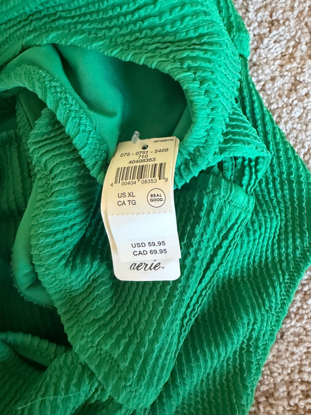 Aerie Crinkle Full Coverage Swimsuit XL - Picture 5 of 5